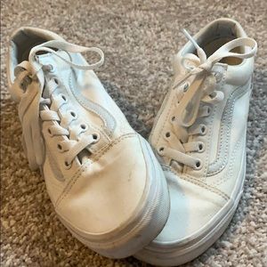 old skool white vans